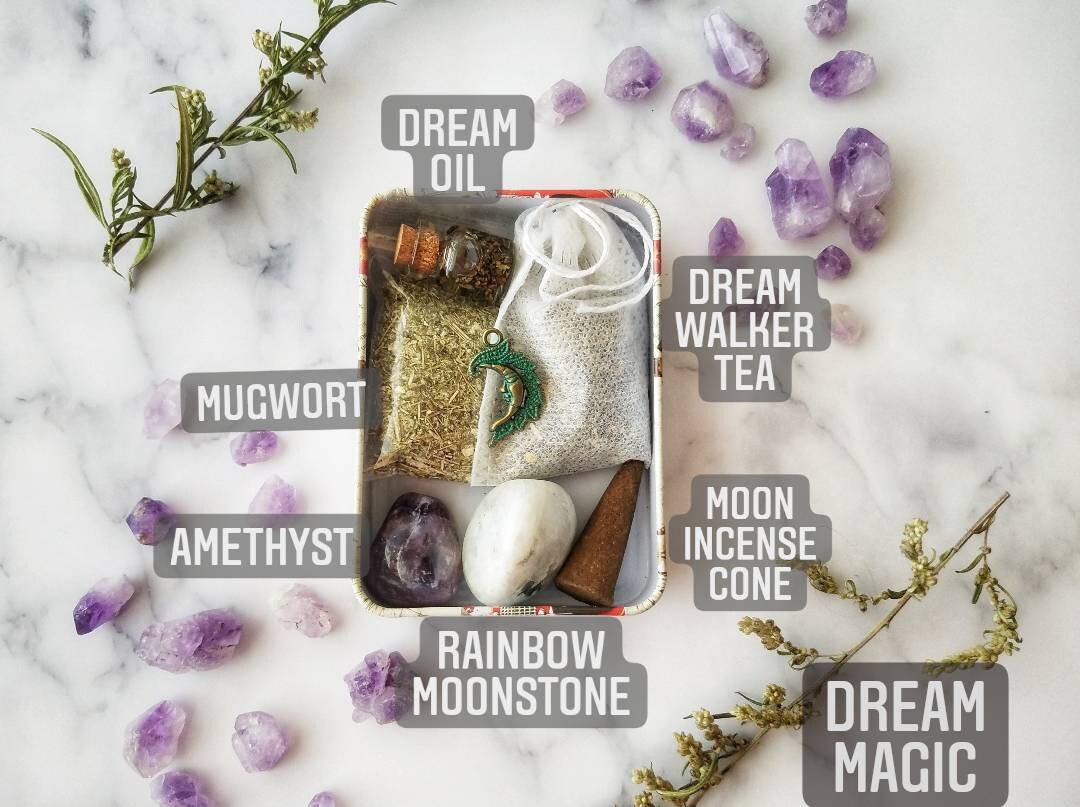 Mini Altar Stash Box Travel Size On The Go, Discreet Broom Closet Spell Kit, Pocket Altar Tin Starter Set, Beginner Wiccan Pagan Gift Set