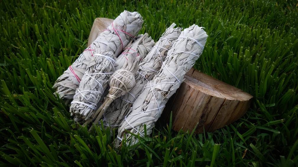 Chakra Smudge Wand White Sage Smoke Cleansing Ritual House Smudging Cleanse California White Sage Natural Incense Smudging Herbal Altar Tool