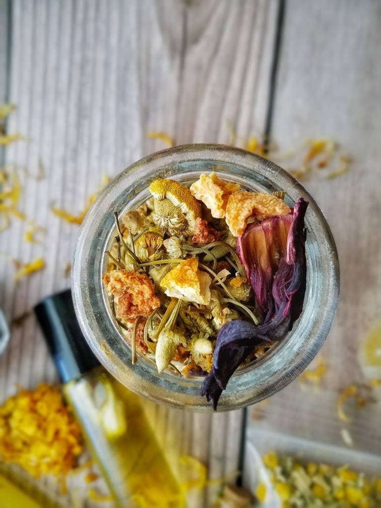 Tea Of The Month Loose Leaf Tea Blend, handcrafted artisan wildcrafted organic loose leaf gourmet herbal tea, all natural tea bag