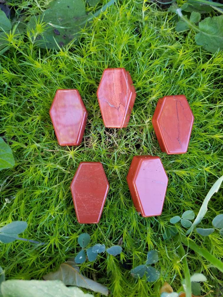 Crystal Coffin Carving Palm Stone Gothcore Decor, goth girl crystals, wire wrapping craft supply, diy witch jewelry supply altar offerings