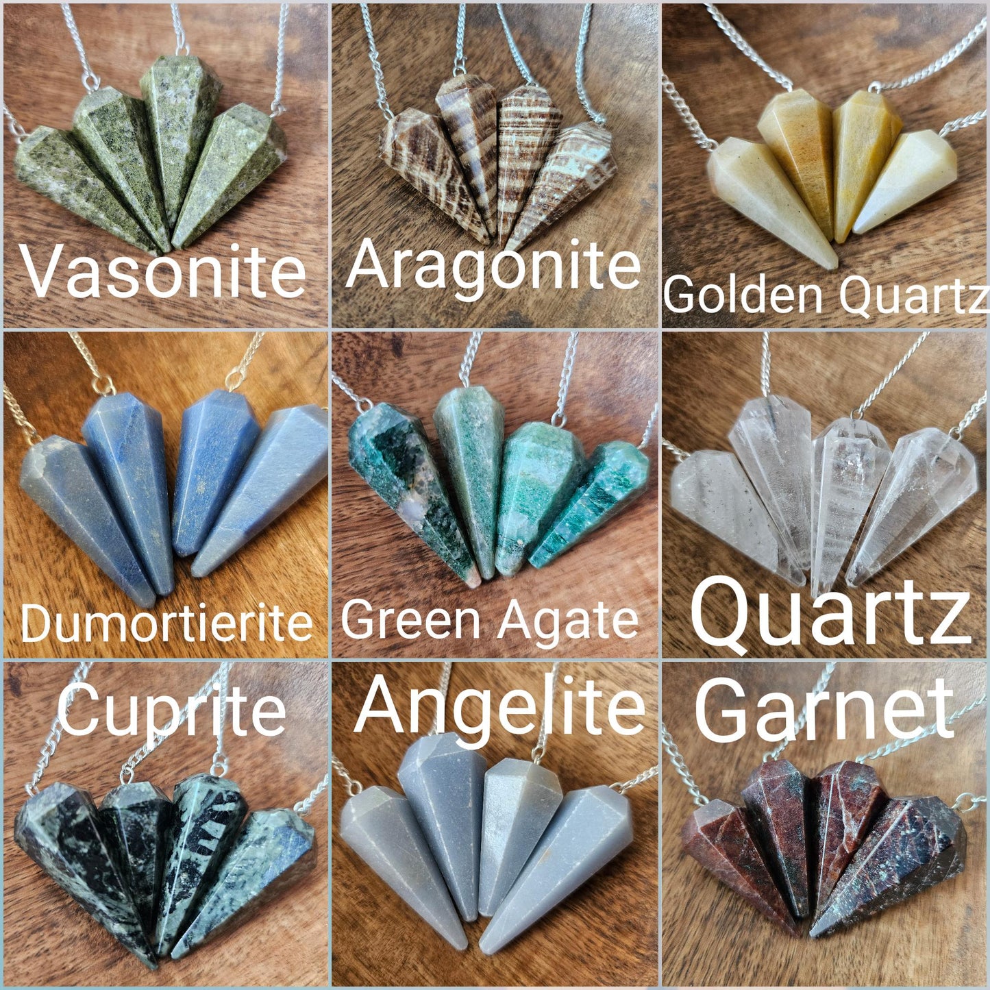 Natural Crystal Pendulums, Faceted Polished Dowsing Pendulum for Divination, Reiki Healing, Chakra Balancing and Spiritual Guidance Tools