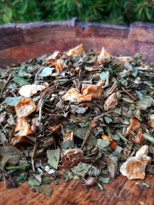 Focus Mental Clarity Cognitive Brain Support Loose Leaf Tea Blend, handcrafted artisan wildcrafted organic loose leaf herbal tea,all natural