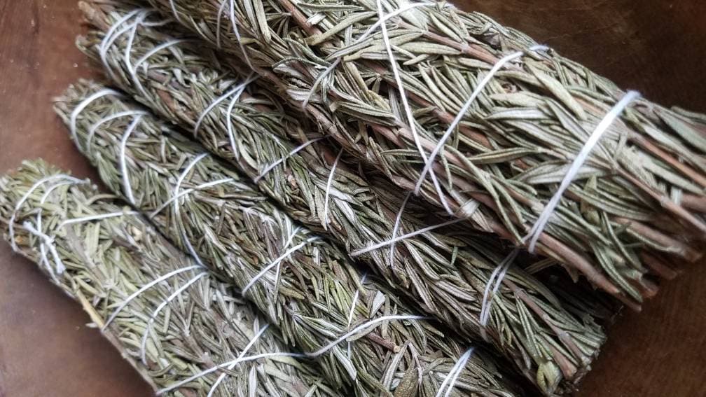 ROSEMARY Smudge Wand Smoke Cleansing Ritual House Smudging Sage Sticks Natural Incense Smudging Dried Herb Bundle Altar Tools Offerings