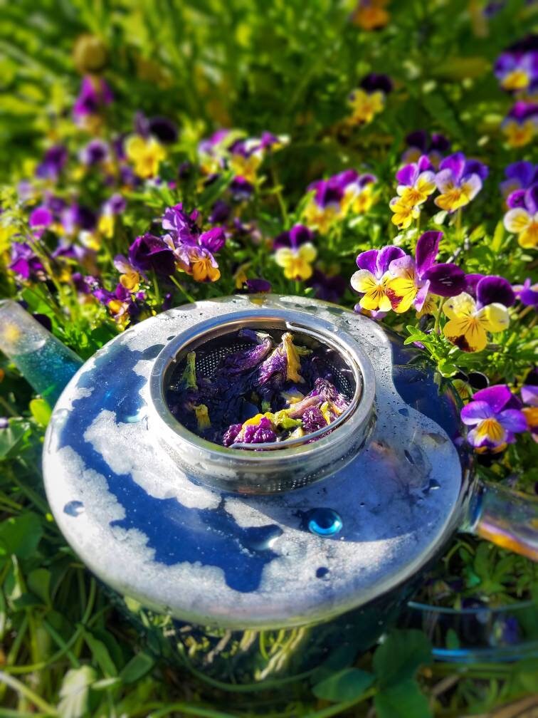 Blue Butterfly Pea Flower Loose Leaf Tea, all natural color changing magical teas,organic artisan gourmet caffeine free herbal tea drink mix