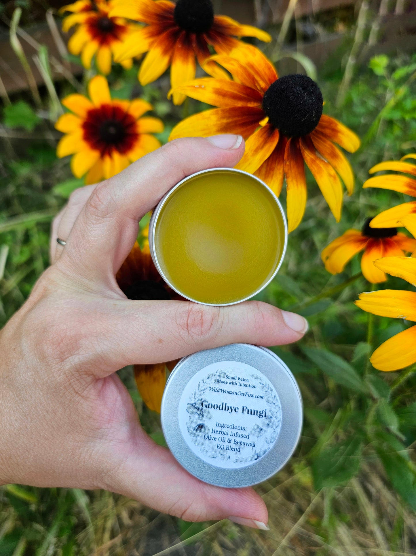 Fungus Salve, Candida Yeast Balance Wildcrafted Garden Grown organic herbal balm, ethically created botanically infused handcrafted salve